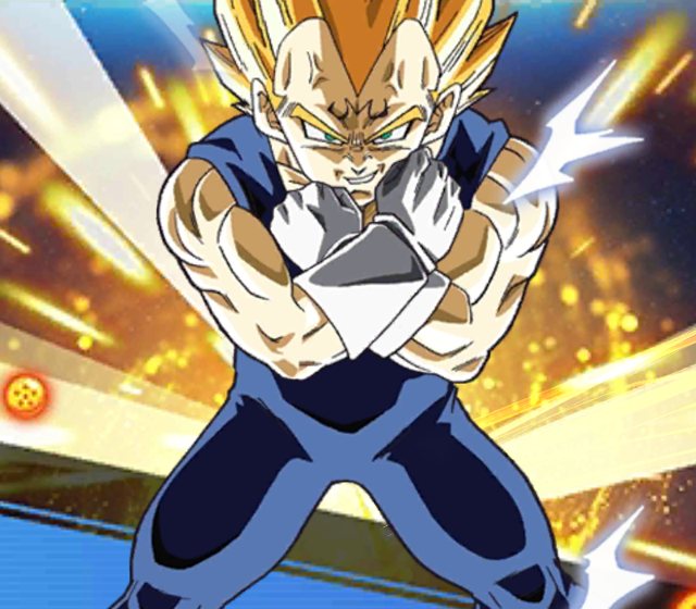 Majin Vegeta with his arms crossed