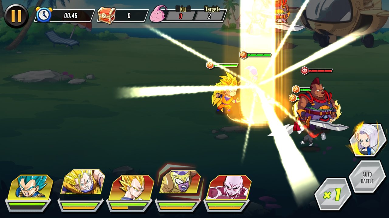 Golden Frieza's golden beam piercing the sky